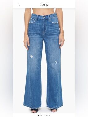 pistola Wide Leg Distressed Jeans in Blue